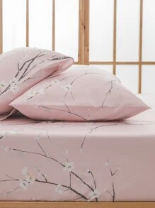 3pcs/set Flower Print Fitted Sheet Set Without Filler, Modern Flower & Branch Print Fitted Sheet Set For Bedroom - Multicolor - View 7