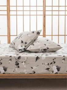 2/3 Pcs Soft Fitted Sheet Sets - Floral Sheet Set 1/2 Pillowcase And 1 Mattress Protector (30cm / 12in Deep) Modern Mattress Cover Or Bed Pad Pillow Cover For All Bed Sizes Twin Full Queen King Single Double Bedding Set