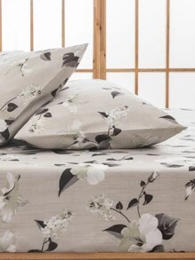 2/3 Pcs Soft Fitted Sheet Sets - Floral Sheet Set 1/2 Pillowcase And 1 Mattress Protector (30cm / 12in Deep) Modern Mattress Cover Or Bed Pad Pillow Cover For All Bed Sizes Twin Full Queen King Single Double Bedding Set