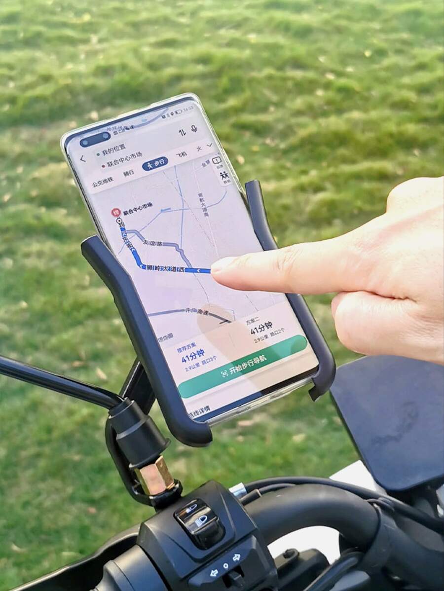 Motorcycle Phone Holder - Black - View 1