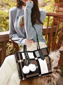 Hoa văn kẻ sọc Túi tote đeo vai Với trang trí túi Túi xách Đối với phụ nữ , Túi tote đeo vai Ví Tay cầm Top Thợ làm dạo Túi xách tay , Dung lượng lớn Ví Túi xách Đúng mốt Túi tote Trường học Qủa tặng , Retro Túi đeo chéo Ví Đi bộ du lịch Trở lại Đóng gói Túi du lịch - Nhiều màu - Xem 3