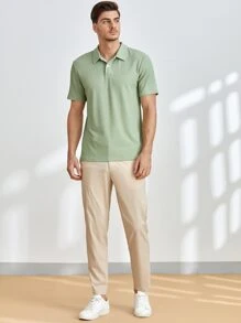 Manfinity VCAY Men Slant Pocket Tailored Trousers - Khaki - View 5