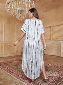 Mulvari Đầm Plus Size Túi Cà vạt nhuộm Giải trí - Nhiều màu - Xem 2