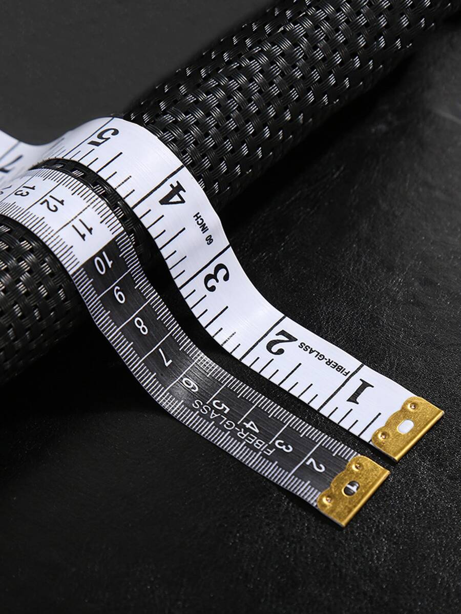 1 pieza de cinta métrica simple, regla de escala de costura de cuerpo suave de doble cara de PVC de 150 cm para uso diario - Blanco y Negro - Ver 1