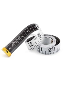 1 pieza de cinta métrica simple, regla de escala de costura de cuerpo suave de doble cara de PVC de 150 cm para uso diario - Blanco y Negro - Ver 2