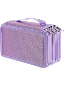 1pc Portable 72-grid Pencil Case - Black - View 4