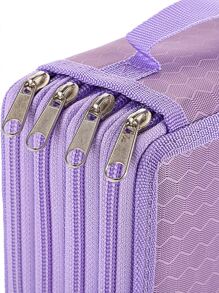 1pc Portable 72-grid Pencil Case - Black - View 7