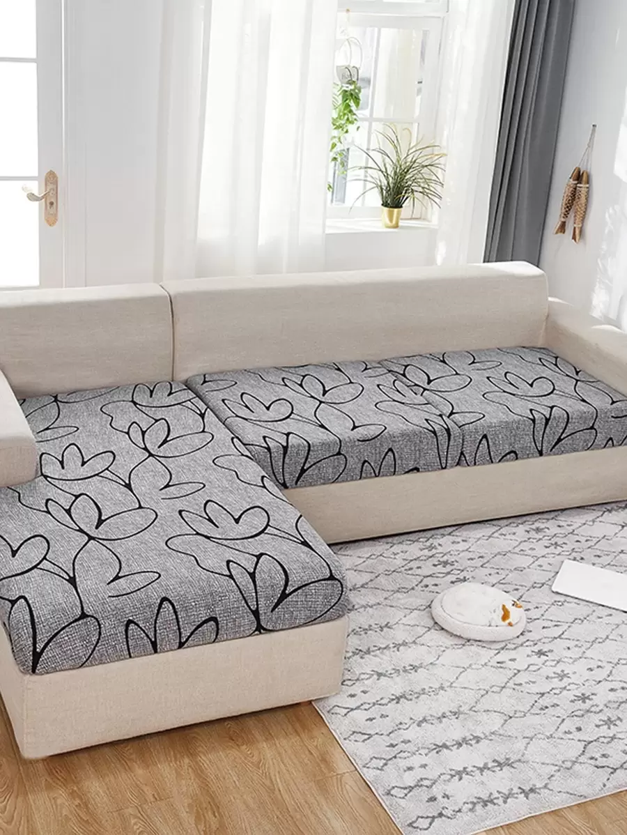 1pc Flower Pattern Sofa Seat Cushion Cover - Multicolor - View 1