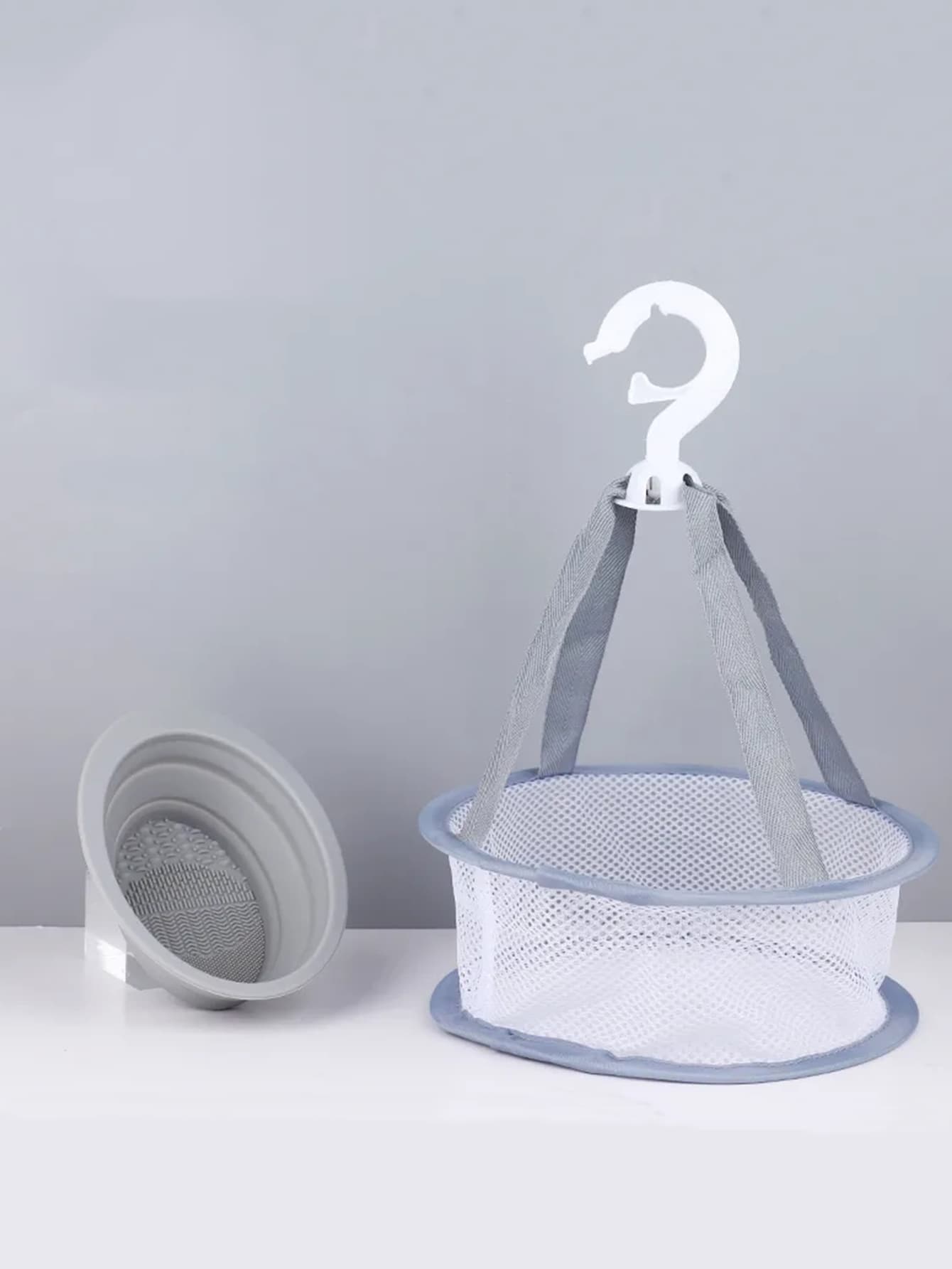 1pc Gray Makeup Brush Cleaning Tool Set Including A Portable Bag, Brush Cleaner And Drying Rack, Perfect For Travel - Grey - View 1