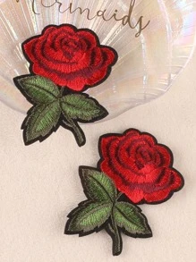 2入組花朵形狀熨燙貼布 - 彩色 - 查看 1