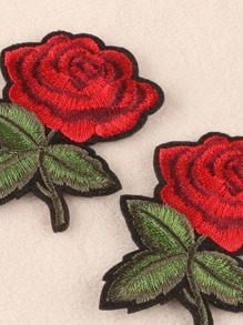 2入組花朵形狀熨燙貼布 - 彩色 - 查看 3