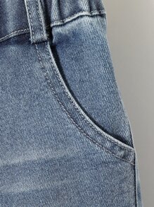 Baby Boy Cat Scratch Tapered Jeans - Medium Wash - View 3