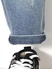 Baby Boy Cat Scratch Tapered Jeans - Medium Wash - View 4