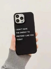 信封字母印花手機殼，適用於蘋果iPhone - 黑與白 - 查看 1