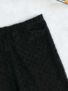 Summer Plain Plaid Cover Up - Black - View 6