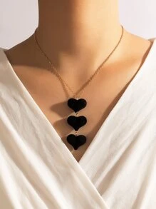 imoli Link Heart Charm Necklace Valentines - Yellow Gold - View 2