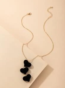 imoli Link Heart Charm Necklace Valentines - Yellow Gold - View 5