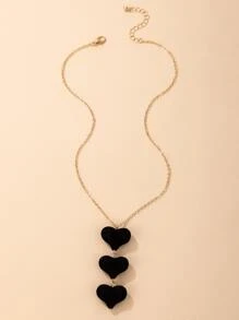 imoli Link Heart Charm Necklace Valentines - Yellow Gold - View 7