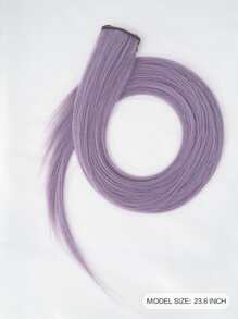 ROMWE Fairycore Clip In Long Straight Synthetic Hair Extension - Màu tím hoa cà - Xem 6