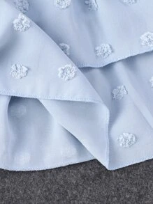 Toddler Girls Swiss Dot Layered Hem Belted Halter Dress