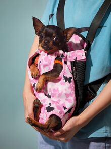 Butterfly Print Pet Carrier Bag - Multicolor - View 2
