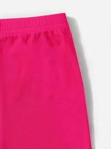 SHEIN Baby Solid Tank Top & Cycling Shorts Set - Hot Pink - View 4