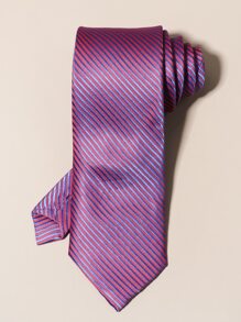 Men Striped Pattern Tie - Multicolor - View 1