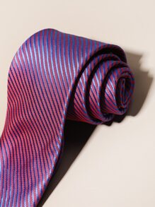 Men Striped Pattern Tie - Multicolor - View 3