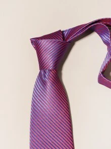 Men Striped Pattern Tie - Multicolor - View 4