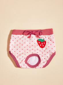 1pc Pet Pink Strawberry Physiological Panties - Pink - View 12