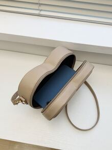 Waterproof,Lightweight,Business Casual Mini Letter Graphic Heart Design Novelty Bag For Teen Girls Women College Students,Rookies & White-Collar Workers Perfect For Office,College,Work ,Business,Commute Valentines - Apricot - View 4