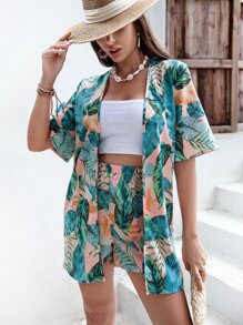 SHEIN VCAY Bộ đồ hai mảnh nữ Nhiệt đới Boho - Nhiều màu - Xem 5