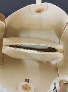 Túi Xách tay Nữ Lá thư Đôi tay cầm Thanh lịch - trắng - Xem 6