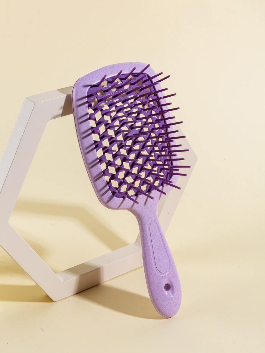 WANMEI 1pc Green Hollow Comb, Straw Smooth Hair Brush, Suitable For Natural Hair And Other Materials, Hair Brush/Comb, Hair Brush, Hair Styling Tools, Hair Products And Accessories, Suitable For Barbershops, Beauty Salons, Back To School Season, Travel Vacation, Women Hair Accessories, Comb