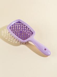WANMEI 1pc Green Hollow Comb, Straw Smooth Hair Brush, Suitable For Natural Hair And Other Materials, Hair Brush/Comb, Hair Brush, Hair Styling Tools, Hair Products And Accessories, Suitable For Barbershops, Beauty Salons, Back To School Season, Travel Vacation, Women Hair Accessories, Comb - Purple - View 4