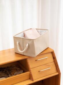 1 cái giỏ lưu trữ màu rắn - Màu be - Xem 4