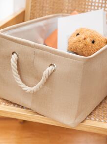 1 cái giỏ lưu trữ màu rắn - Màu be - Xem 6