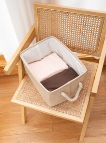 1 cái giỏ lưu trữ màu rắn - Màu be - Xem 8