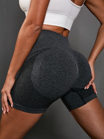 Shorts deportivos tipo legging de banda ancha para cintura, shorts elastizados para ciclismo
