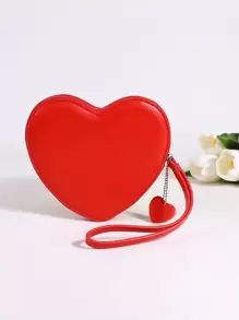 Mini Heart Design Novelty Bag With Bag Charm - Red - View 4
