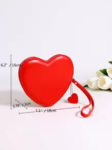 Mini Heart Design Novelty Bag With Bag Charm - Red - View 5