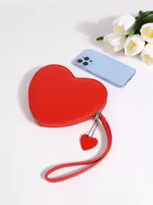 Mini Heart Design Novelty Bag With Bag Charm - Red - View 6