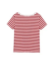 Kaos Henley Garis Kontras - Red and White - View 2