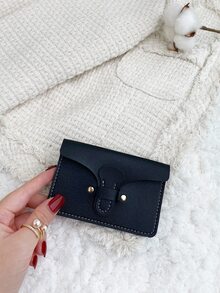 Tarjetero con diseño de puntada - Negro - Ver 2