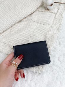 Tarjetero con diseño de puntada - Negro - Ver 3