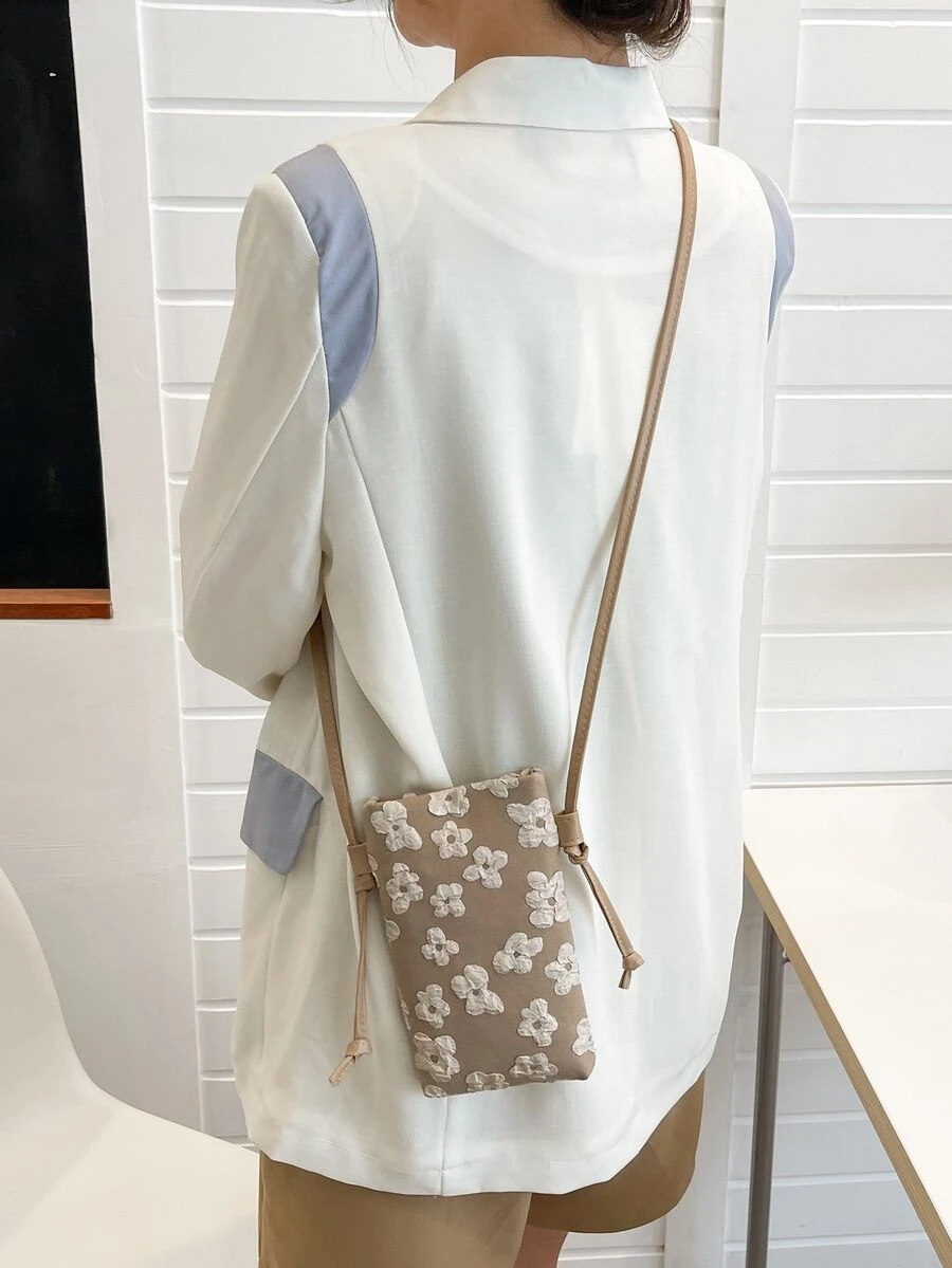 Mini Floral Graphic Square Bag - Khaki - View 1