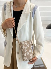 Mini Floral Graphic Square Bag - Khaki - View 3