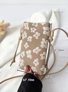 Mini Floral Graphic Square Bag - Khaki - View 4