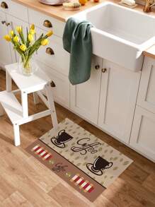 1入組咖啡圖案防滑廚房地墊