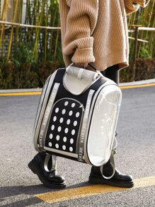 1pc Clear Pet Carrier Bag - Multicolor - View 2